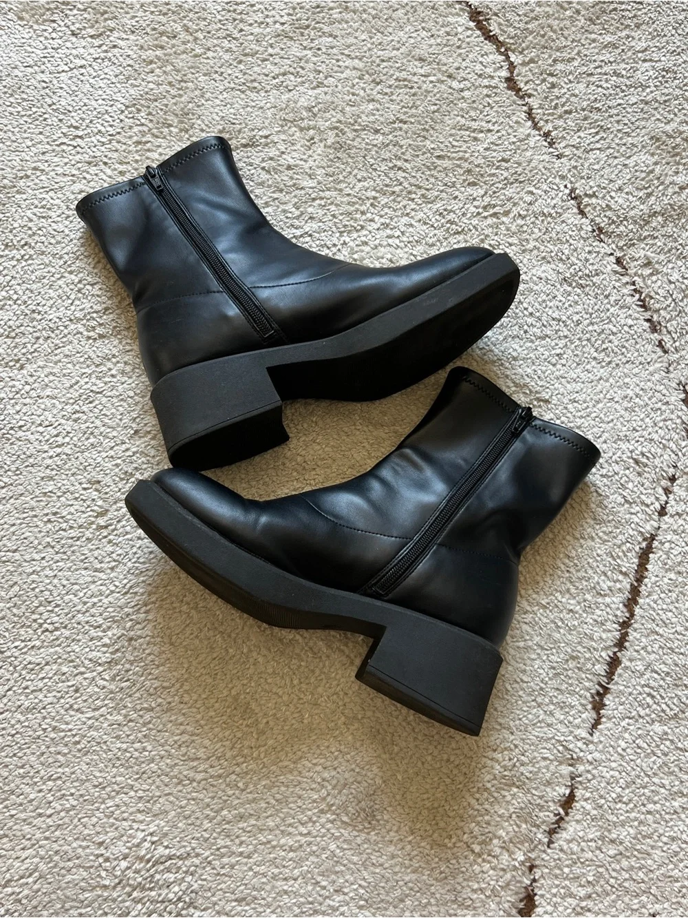 Wild Fable Christi Ankle Black Boots Womens Size 9 Square Toe Stretch Upper